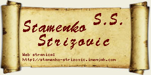 Stamenko Strizović vizit kartica